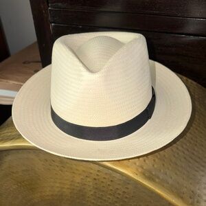 Stetson Cream Panama Hat with Black Band